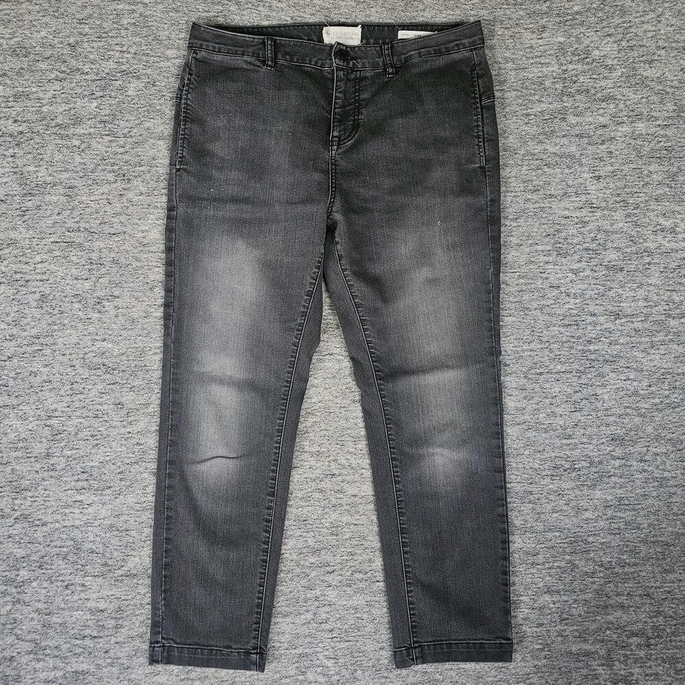 Nili Lotan Tel Aviv Pants Black Women's 28 Slight Drop Narrow Flap Pockets Crop